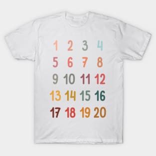 Numbers in Soft Boho Rainbow Colors for Kids T-Shirt